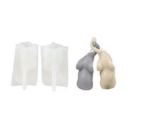 Xidmold 2pcs Elephant Silicone Mould 3D Animal Candle Soap Mould Elephant Silicone Mold for Fondant, Chocolate, Cake Decor, Candle, Soap, Polymer Clay, Plaster Ornament, Resin Art (Small)