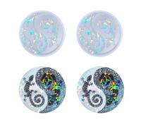 Xidmold 2Pcs Holographic Tai Chi Yin Yang Coaster Resin Moulds, Yin Yang Lizard Silicone Coaster Molds for Resin, Epoxy Resin Casting Mold for Cup Pad, Table Decor