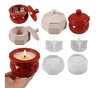 Xidmold 2Pcs Large Round Jar Resin Moulds with Lids,Creative Candle Holder & Flower Pots Concrete Mold,Storage Box Silicone Moulds for Epoxy Resin,DIY Jewelry Candy Organizer, Home Decor Craft