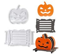 Xidmold 2PCS Pumpkin Silicone Coaster Mould Set - Halloween & Thanksgiving Resin Coasters DIY - Reusable Cup Pad Maker for Autumn Home Décor & Table Centrepieces