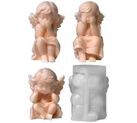 Xidmold 3-Piece Angel Silicone Candle Moulds -Angel Resin Casting Moulds for Wax, Aromatherapy Candles, Polymer Clay & Plaster Crafts