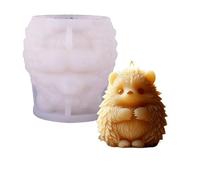 Xidmold 3D Animal & Hedgehog Candle & Resin Mould- Hedgehog with Flower Pillar Silicone Mould for DIY Soap, Polymer Clay, Plaster Crafts, Nature Inspired Decor (B)