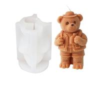 Xidmold 3D Bear Candle Mould, Teddy Bear Silicone Mold for Epoxy Resin, Soy Wax Candle, Soap, Plaster Ornament, DIY Crafts (B)