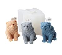 Xidmold 3D Black Bear Candle Mould, Animal Silicone Mold for Fondant, Chocolate, Soy Wax Candle, Soap, Epoxy Resin, Polymer Clay, Plaster, DIY Crafts