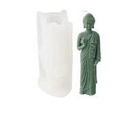 Xidmold 3D Buddha Candle Mould Buddha Statue Silicone Mold for Soap, Sculpture, Soy Wax Candle, Resin Art Crafts (D)