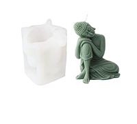 Xidmold 3D Buddha Candle Mould Buddha Statue Silicone Mold for Soap, Sculpture, Soy Wax Candle, Resin Art Crafts (A)