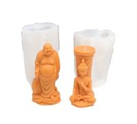 Xidmold 3D Buddha Silicone Mould, Buddha Statue Candle Moulds for Epoxy Resin, Soap Making, Gypsum Cement Concrete Casting, Home Decor Handmade Gift (C)