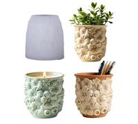 Xidmold 3D Daisy Flower Candle Holder Silicone Moulds,Flower Pot Concrete Mould for Planter, Storage Jar, Tea Light Holder, DIY Resin Mould for Epoxy Crafts, Home Decor (A)