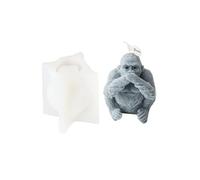 Xidmold 3D Gorilla Candle Mould Animal Gorilla Silicone Mold for Fondant, Epoxy Resin, Soy Wax Candle, Soap, Plaster, DIY Crafts (B)