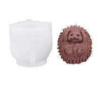 Xidmold 3D Hedgehog Silicone Candle Moulds for Candle Making - Cute Animal Pillar Resin Casting Mould for Soy Wax, Epoxy, Soap, Clay, Aromatherapy, Cozy Home Desk Decor DIY Craft (B)