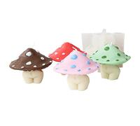 Xidmold 3D Mushroom Body Candle Mould, Mushroom Women Body Silicone Mold for Fondant, Chocolate, Dessert, Cake Decor, Soap, Polymer Clay, Plaster Ornament, Resin Art