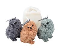 Xidmold 3D Owl Candle Mould Cute Owl Soap Mould Silicone Owl Mold for Cake Decorating, Chocolate, Candy, Soy Wax Candle, Soap, Polymer Clay, Plaster, Resin Art