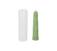 Xidmold 3D Rattan & Flower Cylinder Candle Silicone Mould - Boho Pillar Candle Mould for Beeswax, Soy Wax, Resin & Plaster Crafts - DIY Home Decor (F)