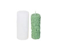 Xidmold 3D Rattan & Flower Cylinder Candle Silicone Mould - Boho Pillar Candle Mould for Beeswax, Soy Wax, Resin & Plaster Crafts - DIY Home Decor (C)