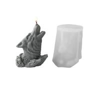 Xidmold 3D Wolf Head Candle Mould, Howling Wolf Animal Silicone Mold for Fondant, Soy Wax Candle, Soap, Plaster, Epoxy Resin Casting, DIY Crafts (A)