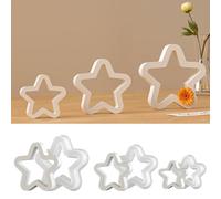 Xidmold 3Pcs Hollow Star Resin Mould,Large Deep Cavity Star Silicone Mould for Epoxy Resin Casting DIY Craft, Home Decor, Christmas Plaster Ornaments, Bookends Making (A)