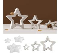 Xidmold 3Pcs Hollow Star Resin Mould,Large Deep Cavity Star Silicone Mould for Epoxy Resin Casting DIY Craft, Home Decor, Christmas Plaster Ornaments, Bookends Making (B)