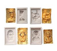 Xidmold 4 Pcs Silicone Soap Making Moulds, Egyptian Pharaoh Silicone Soap Mold Baking Pan Trays Moulds for DIY Homemade Soap Muffin Cupcake Bread Chocolate Mold, Ice Cube Tray