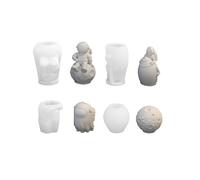 Xidmold 4Pcs 3D Astronaut Planet Epoxy Resin Moulds, Mini Astronaut Candle Mould, Space Theme Silicone Mold for Fondant, Chocolate, Candle, Soap, Plaster, DIY Crafts (B)