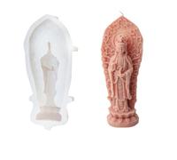 Xidmold Buddha Resin Mould, Buddha Statue Silicone Mold for Soy Wax Candle, Epoxy Resin, Soap, Plaster, Concrete, Sculpture, Clay, DIY Crafts (E)