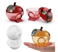 Xidmold Christmas Apple Silicone Resin Moulds with Lid, Life Size Epoxy Casting Jar Mould for Fruit Ornaments, Christmas Home Decor, DIY Crafts, Jewellery Storage Box, Candle Holder,Flower Pots