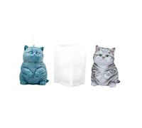 Xidmold Fat Cat Candle Mold Animal Epoxy Resin Mold 3D Cat Silicone Mold for Fondant, Soy Wax Candle, Soap, Plaster, Epoxy Resin Casting, DIY Crafts (S)