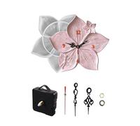 Xidmold Leaf Resin Clock Molds,Clock Silicone Mold with Movement, Arabic Numerals Clock Mold for Epoxy Resin Casting, Wall Home Decor (Flower)