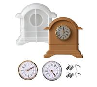 Xidmold Resin Clock Mould with 2 Clock Faces & Metal Springs, Silicone Table Clock Mold for Epoxy Casting, Roman Numerals Mantel Clock Kit for DIY Home Decor, Christmas Gift Craft Mould