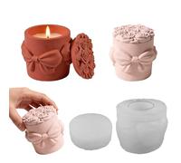 Xidmold Rose Resin Jar Mould with Lid,Cylinder Flower Pot Candle Holder Mould for Epoxy Concrete,Rose Silicone Molds for Plaster, DIY Jewelry Trinket Holder,Candlestick Candy Jar