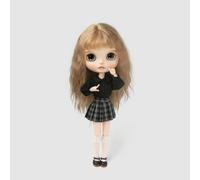 XiDonDon Doll Clothing Solid Color Shirt for Blyth,Ob24,Licca,Azone BJD Doll Clothes Toys Accessories Gifts (Only Clothes,Top Only) (Black)