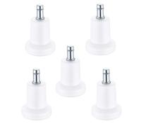 Xidouyuer 5PCS Bell Glides High Profile 2.5'' Glides White for Carpet Replacement Office Chair or Stool Swivel Wheels to Fixed Stationary Castors with Self Adhesive Felt Pads, Chair Feet Wheel Stopper