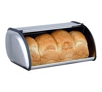 XIEAE Bread Holder Stainless Steel Bread Box, Silver Bread Bin with Roll Top Lid, Large Capacity Bread Holder, Restaurants Home Storage Container Healthy