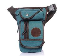 Xieben Canvas Drop Leg Bag for Men Women Waist Belt Tactical Military Pouch Motorcycle Riding Cycling Travel Tactical Outdoors Sports Bum Fanny Pack Green