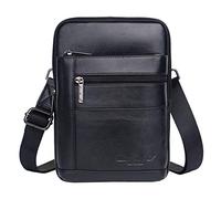 Xieben Leather Messenger Bag Vintage Sling Crossbody Pack for Men Women Outdoor Travel Business Hiking Phone Holder Holster Wallet Shoulder Chest Pouch Casual Daypack