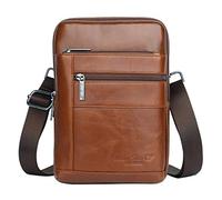 Xieben Leather Messenger Bag Vintage Sling Crossbody Pack for Men Women Outdoor Travel Business Hiking Phone Holder Holster Wallet Shoulder Chest Pouch Casual Daypack