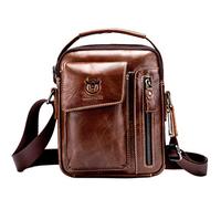 Xieben Vintage Leather Mens Handbag Shoulder Bag for Men Everyday Casual Business Briefcase Cross Body Messenger Pack Tote Handbags Coffee