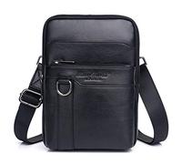 Xieben Vintage Leather Shoulder Messenger Bag for Men Travel Business Small Crossbody Pack Wallet Phone Pouch Purse Bag Black