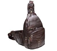 Xieben Vintage Leather Sling Chest Bag for Men Women Single Shoulder Messenger Pouch Backpack Multipurpose Daypack Outdoor TravelRiding Outdoor Cross Body Pack