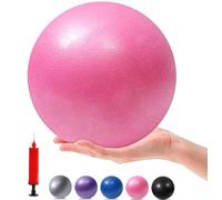 XIECCX Mini Yoga Balls Exercise Pilates Therapy Balance Bender Ball Barre Equipment for Home Stability Squishy Training with Pump (pink, 9 inch)