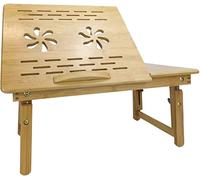 XIEEMAN Bamboo Folding Laptop Stand , Wooden Bed Desk , Bed Table , Laptop Tray Bed , Breakfast Tray , Lap Table For Studying , Folding Legs, Adjustable = 19.5 - 25cm. Folded = 50cm x 27.5cm. (XIEE3)