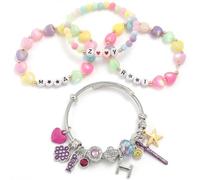 Xieesae 5PCS K-Pop Merch: Rumi, Zoey and Mira-Inspired Series, Adjustable Friendship Beaded Charm Bracelets Extra, Kpop Personalised Cosplay Bangle Jewellery Accessories for Fans Girls