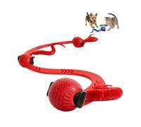 Xieesae Interactive Cat Ball Toy, Electric Automatic Rolling Dog Ball with Plush Tail Rope, Auto Moving Interactive Cat Toy Ball, Flexible Moving Cat Toys Automatic Self-Propelled Kitten Play (Red)