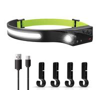 Xieesae Running Head Torch, LED Headlamp, Headtorch Rechargeable Waterproof, 230° Wide Beam Headtorchs, Head Lights for Head for Outdoor Camping, Work, Running, Fishing, and Night Adventures