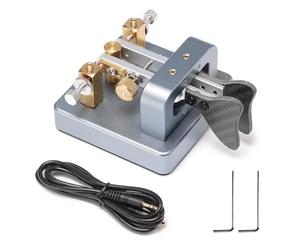 XIEGU VK-6 Iambic CW Morse Code Key, Dual Paddle Automatic Keyer Easy Tapping with CNC Aluminum Base, Silver-Plated Copper Contacts, 3.5mm Plug, Compatible with G90, X6100, X6200, X5105, G106