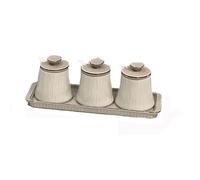 XIEHEMAO Porcelain spice containers with lids, set of 3 ceramic spice pots, spice serving jars, ceramic sugar bowl, storage jar (set of 3), spice rack spice jars set with lid, for home