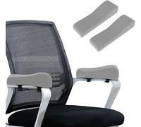 XIEHUZA 1 Pair Office Chair Armrest Pads Covers, Ergonomic Memory Foam Gaming Chair Arm Rest Covers for Elbows Forearm Pressure Relief, Comfy Arm Pillow for Desk, Wheelchair (Gray)