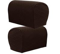 XIEHUZA 1Pair Armrest Chair Covers, Diamond pattern Arm Rest Covers Set Stretch Couch Arm Covers Anti-Slip Washable Sofa Chair Arm Covers Anti-Scratch Furniture Slipcovers for Couches (Dark Coffee)