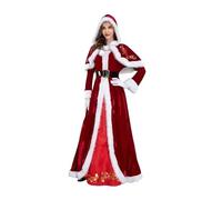 XIEHYA Mrs Claus Costume Classic Mrs. Claus Christmas Costume Xmas Party Santa Cosplay Women Red Dress Queen Carnival(Red 2,XL)