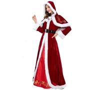 XIEHYA Mrs Claus Costume Classic Mrs. Claus Christmas Costume Xmas Party Santa Cosplay Women Red Dress Queen Carnival(2XL)