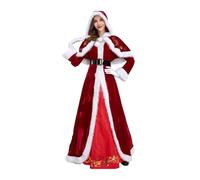 XIEHYA Mrs Claus Costume Deluxe Classic Mrs. Claus Christmas Costume Xmas Party Santa Cosplay Women Red Dress Queen Carnival(XXL)